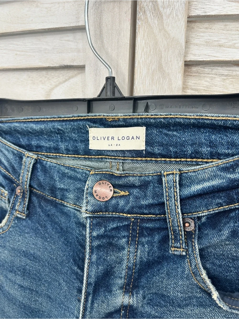 Oliver Logan Chester Low Rise Straight Leg Jeans Size 25 Dark Aged Vintage Blue